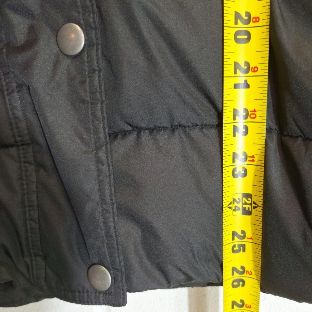 Old Navy Puffer Vest Mens XXL Black Quilted Fleece Lined Full Zip Snap Front